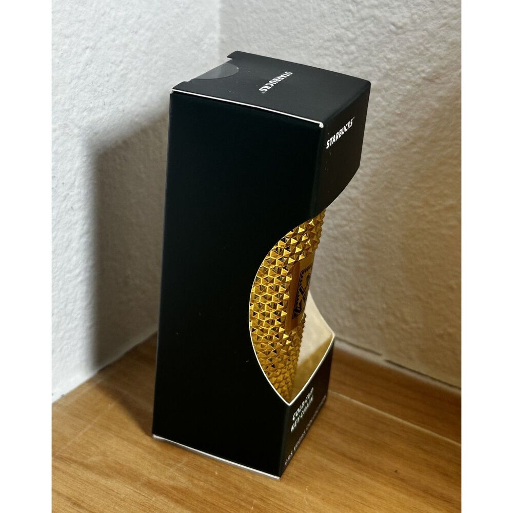 Starbucks 2021 Gold Las Vegas Golden Studded Collection  Cold Cup Keychain NWT - Picture 4 of 6